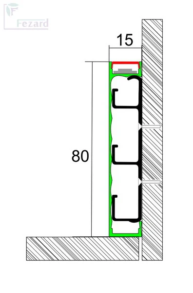Алюминиевый плинтус Fezard Кабельный ALP-G80-LA Алюминий 80*15*2500 мм в Нефтекамске