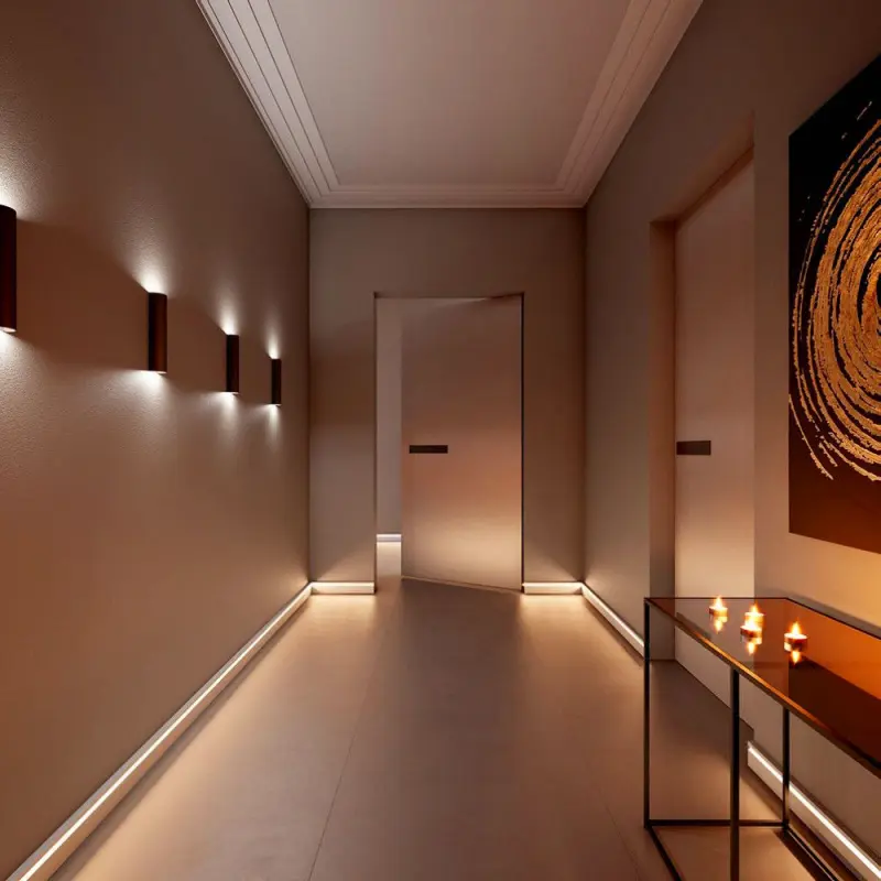 Подсветка к плинтусам как часть декора