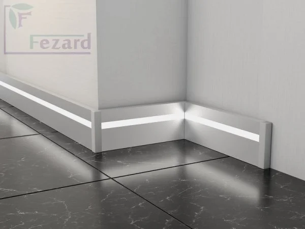 Алюминиевый плинтус Fezard Кабельный ALP-G80-LF Алюминий 80*15*2500 мм в Нефтекамске