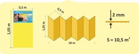 Подложка Солид 2мм гармошка желтая (10.5 м2) в Нефтекамске