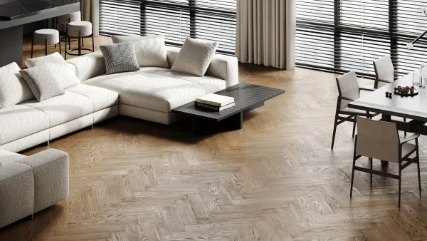 Паркетная доска Quartz Parquet Английская Ёлка Дуб Карельский 33-419 в Нефтекамске