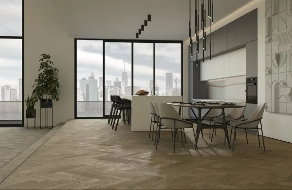 Паркетная доска Quartz Parquet Английская Ёлка Дуб Карельский 33-419 в Нефтекамске