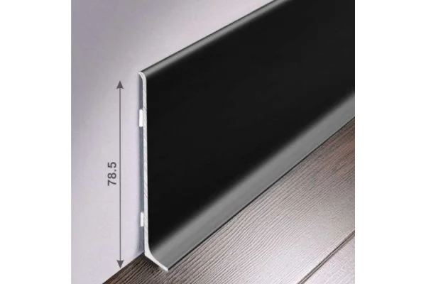 Алюминиевый плинтус Bonkeel ПЛ80 515л Черный (78,5х11,2х2500мм) в Нефтекамске