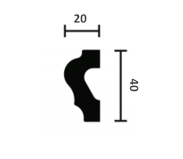Молдинг NMC Wallstyl WL2 (40х20х2000 мм) в #REGION_NAME_DECLINE_PP#